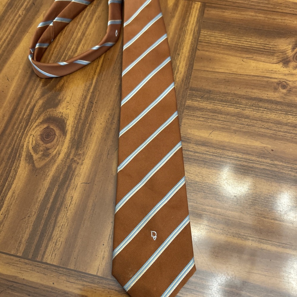 Christian Dior Kaufmann's Pittsburgh Silk Blend Necktie‎ Bronze Brown